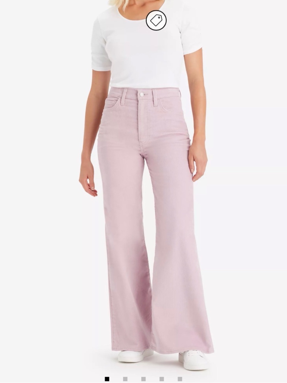 Levi's Women's Size 27 Ribcage Bell Corduroy Pants Light Pink NWT